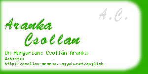 aranka csollan business card